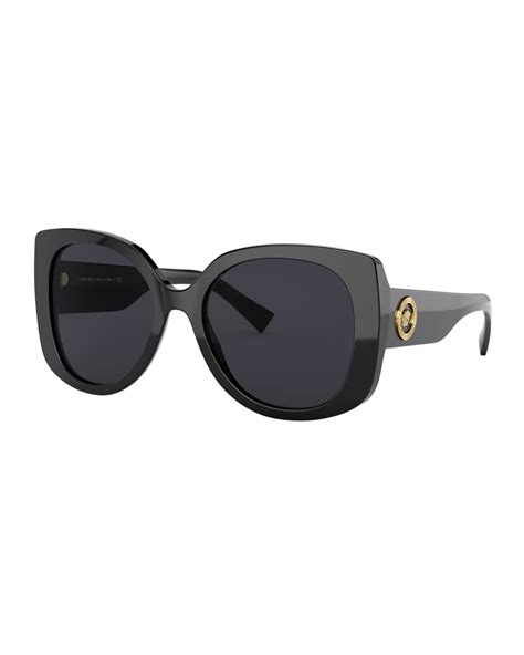 versace rectangle acetate sunglasses w/ medusa temples|Medusa Glam Rectangular Sunglasses Green,Black .